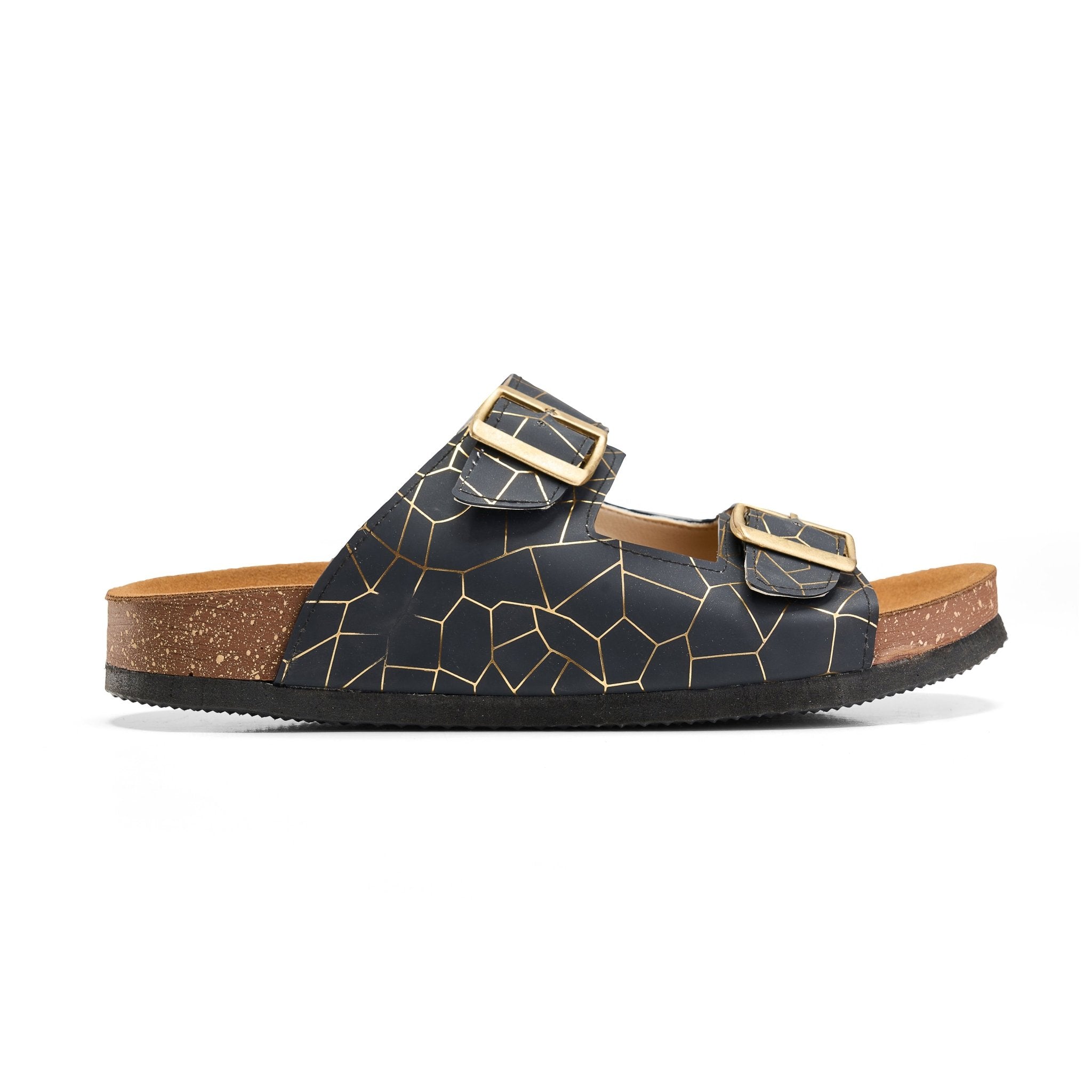 Sunny Buckle Slide - Black - Crestshoes