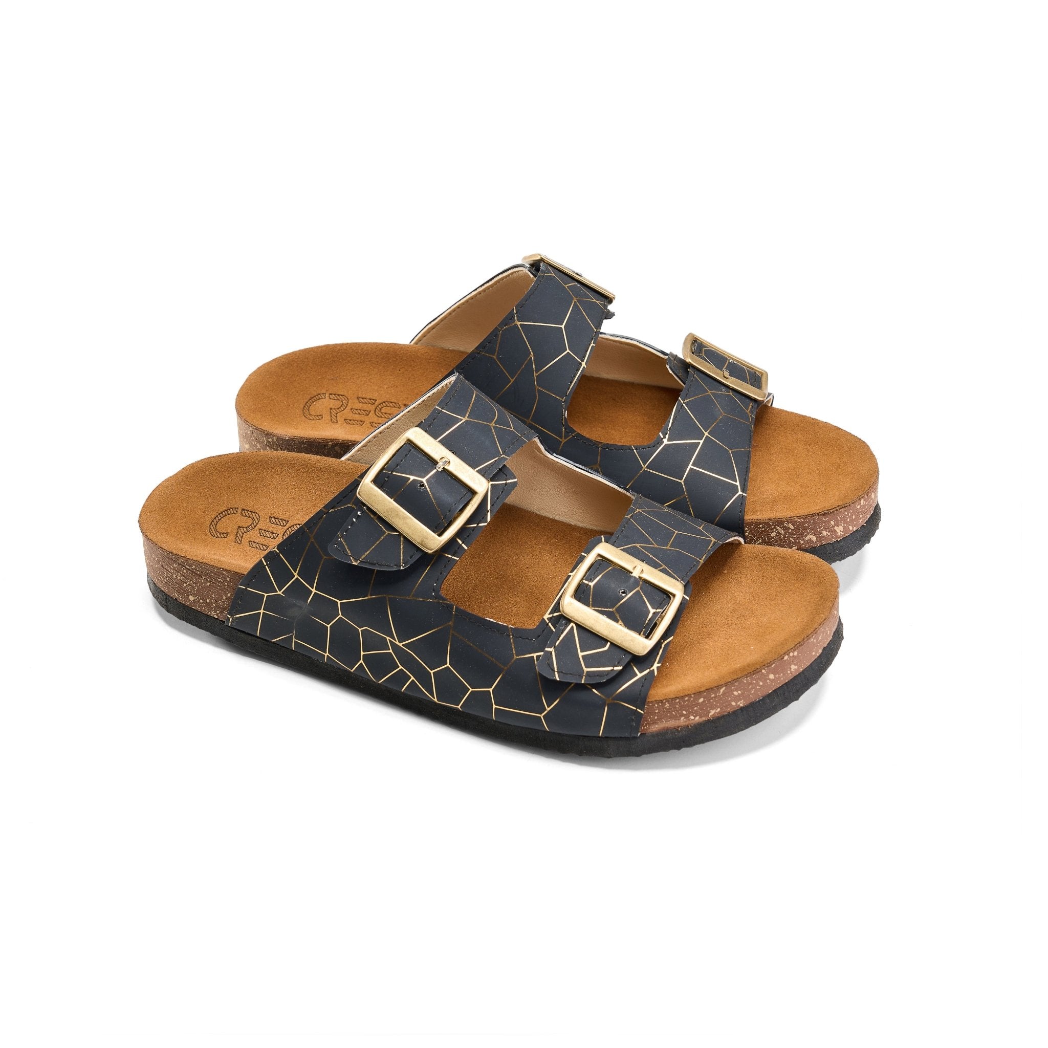 Sunny Buckle Slide - Black - Crestshoes