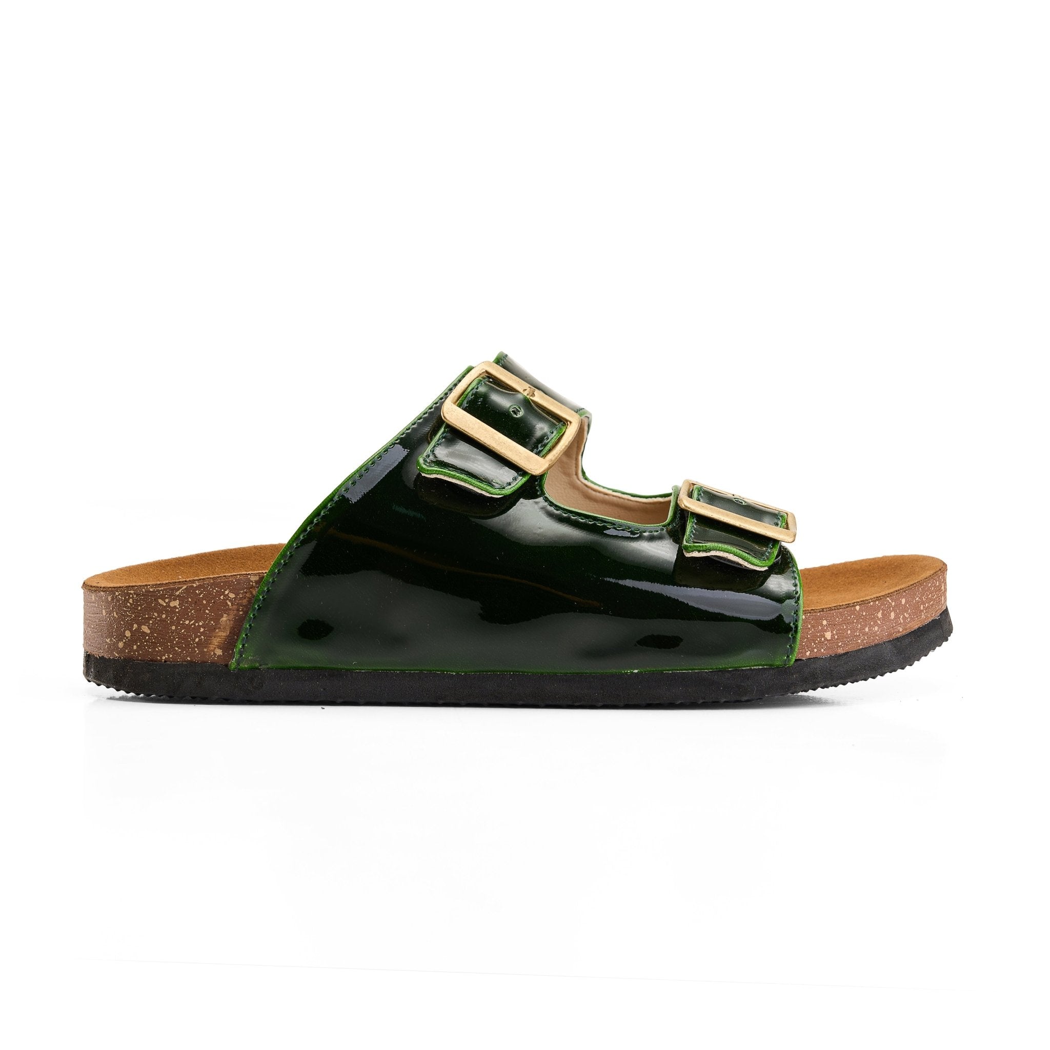Sunny Buckle Slide - Green - Crestshoes
