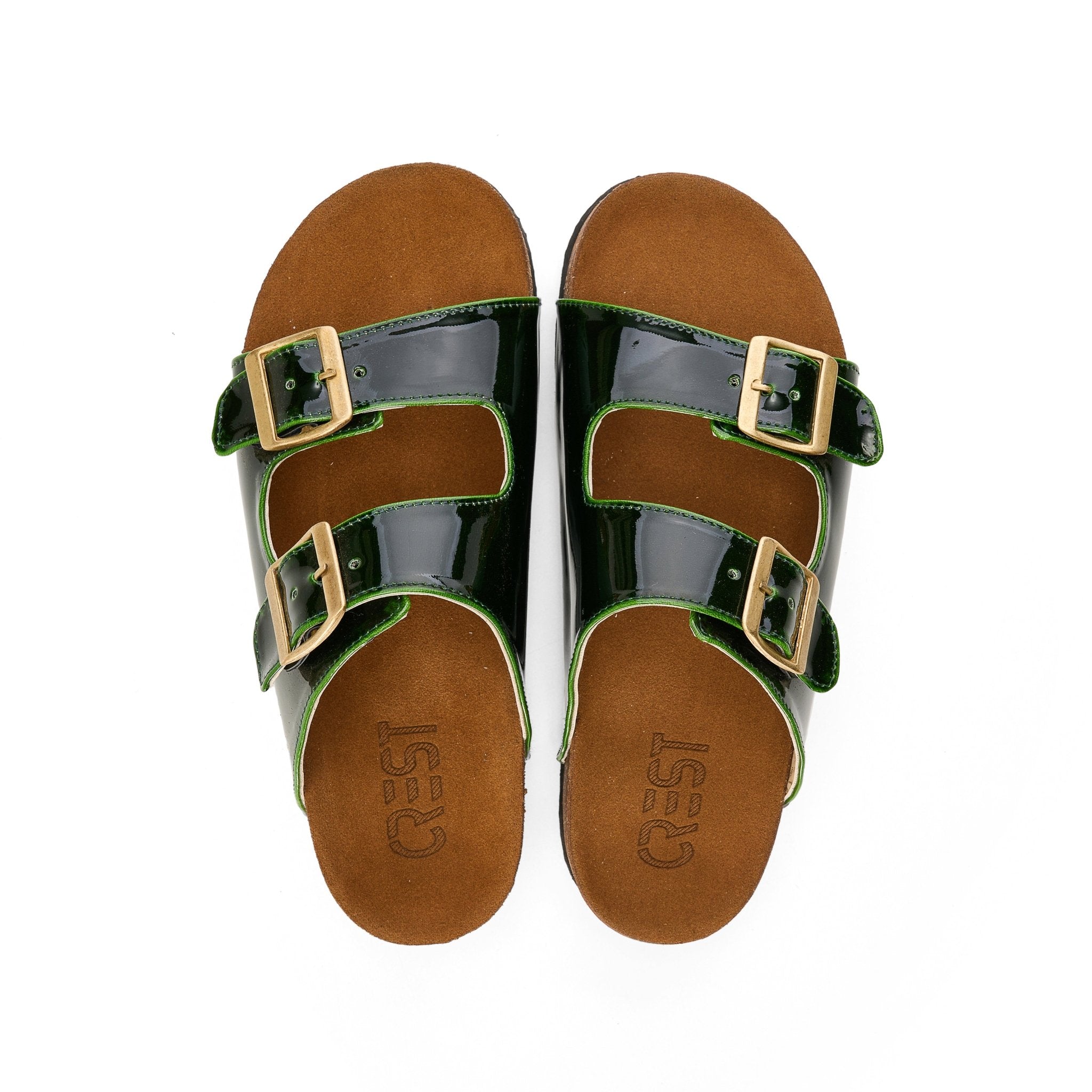 Sunny Buckle Slide - Green - Crestshoes