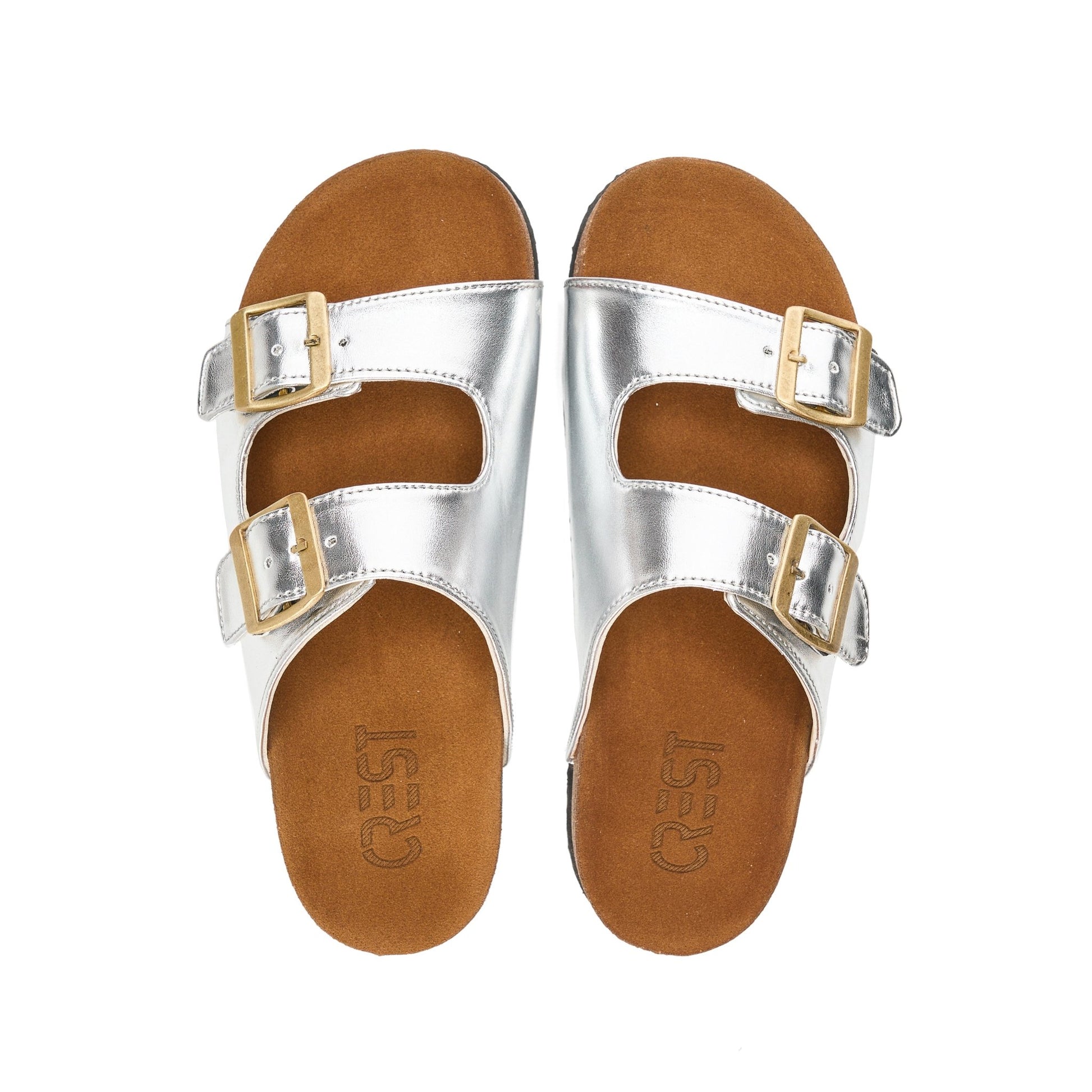 Sunny Buckle Slide - Silver - Crestshoes