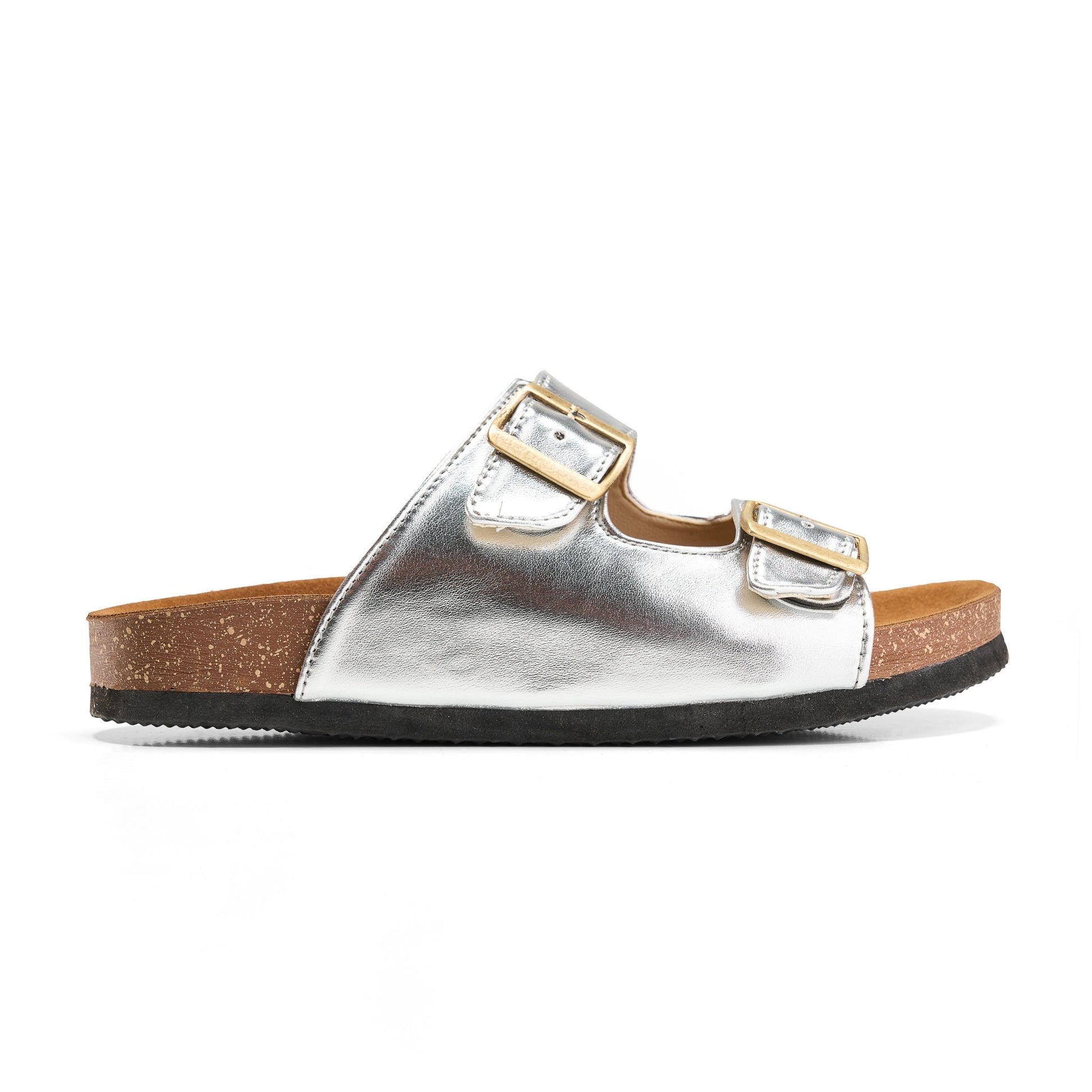 Sunny Buckle Slide - Silver - Crestshoes