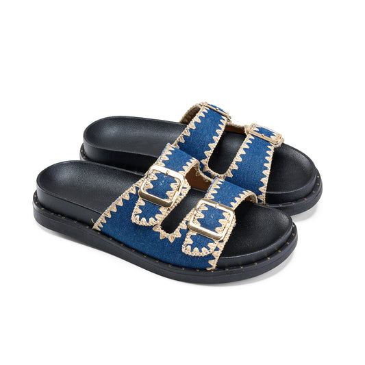 Sunny Vibes Slip-ons-Blue