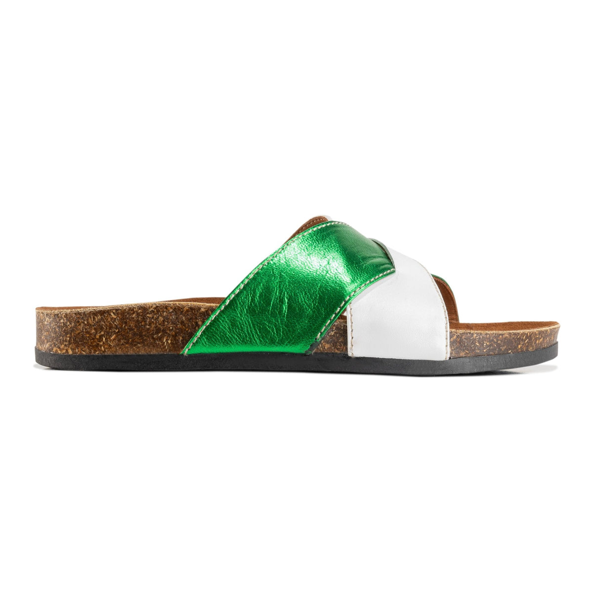 SUNSOOTHE SLIPPER | Green in white - Crestshoes
