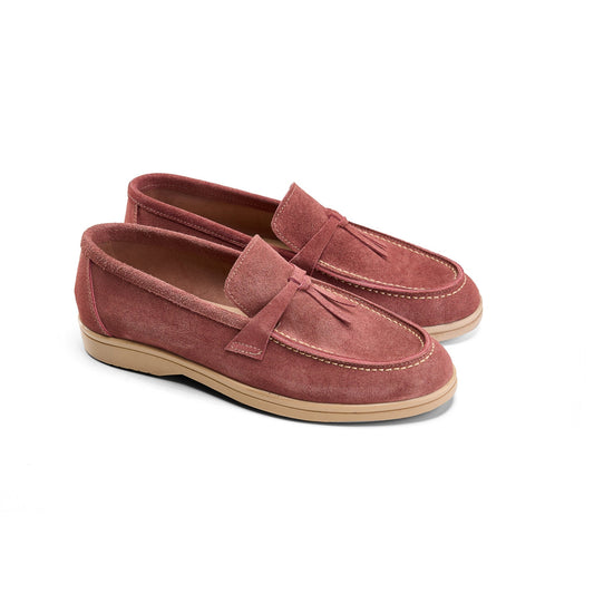 Tassel Suede Loafers - Rose