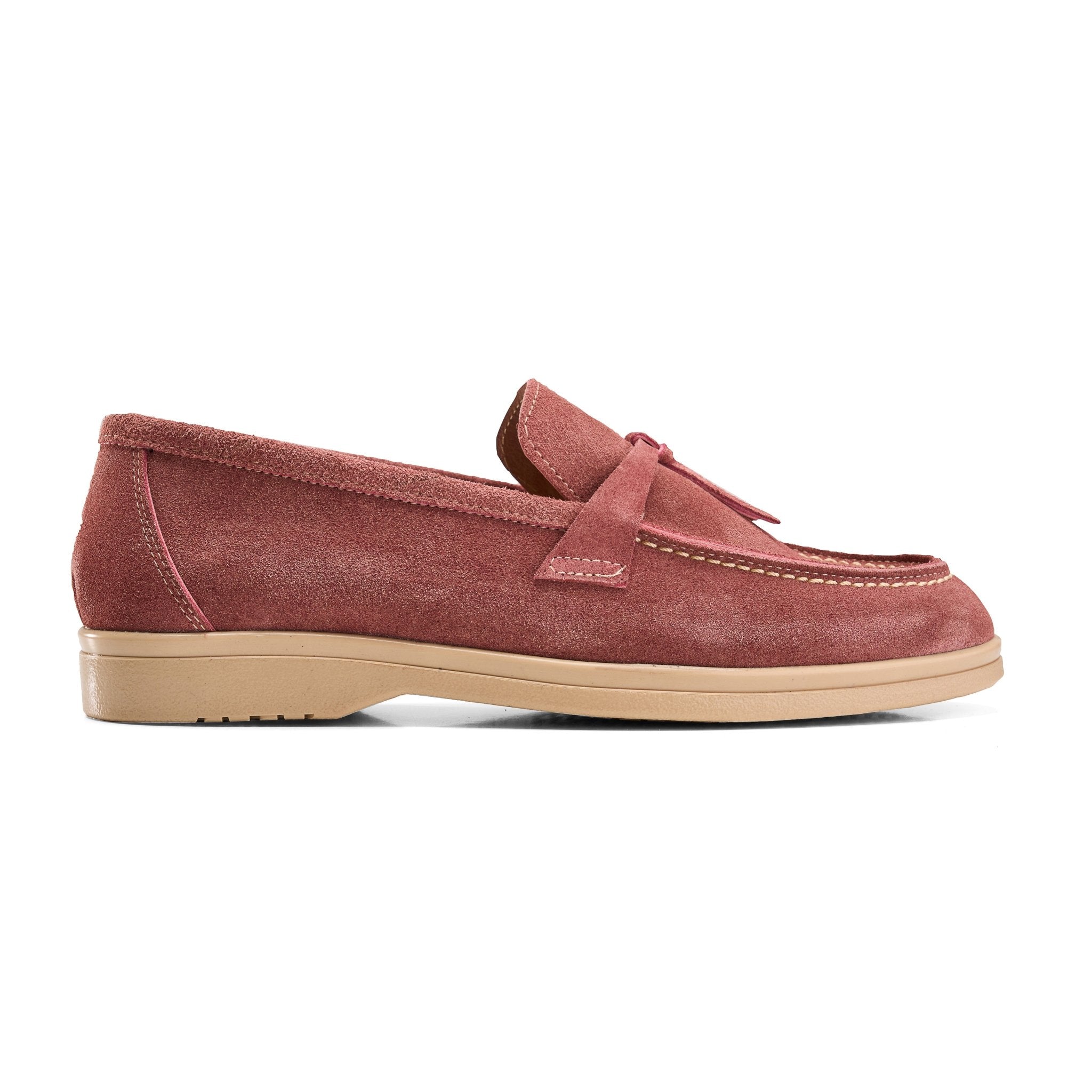 Tassel Suede Loafers - Rose - Crestshoes