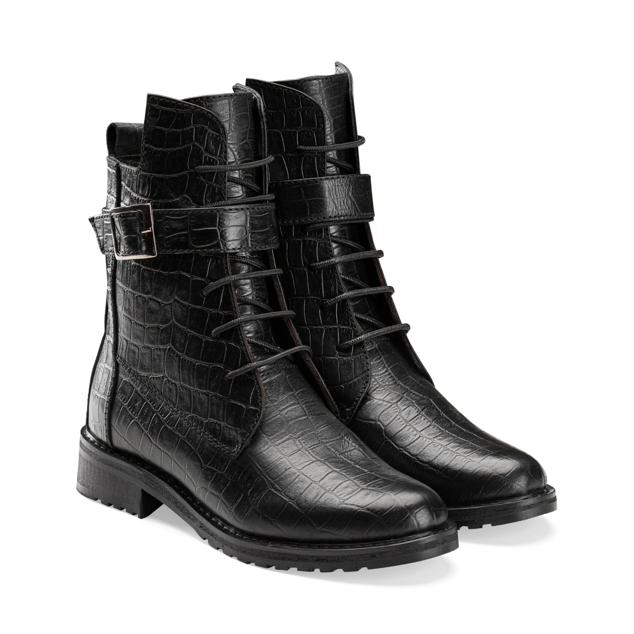 Vagabond Boots - Crocodile Black - Crestshoes