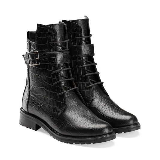 Vagabond Boots - Crocodile Black