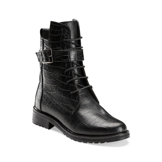 Vagabond Boots - Crocodile Black