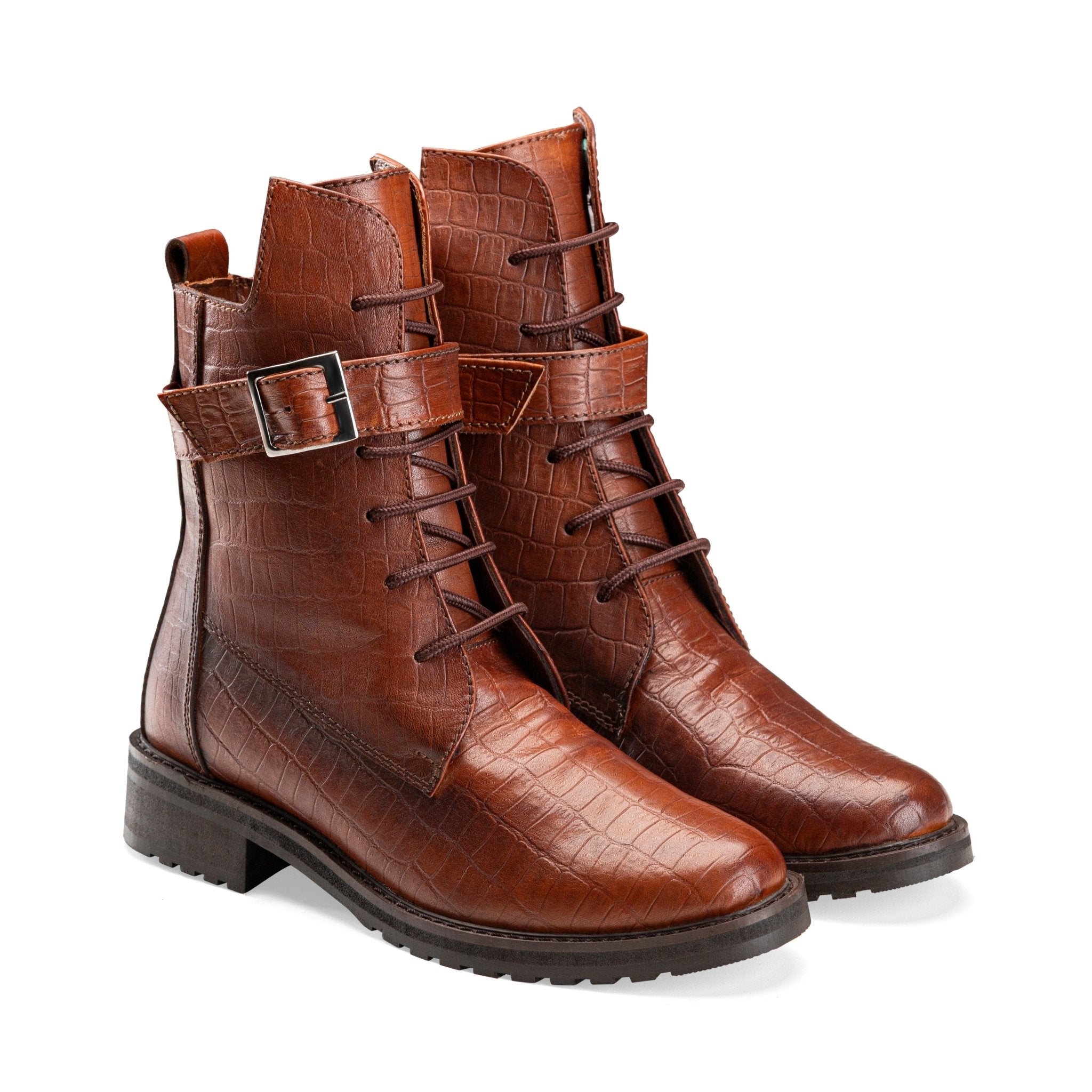 Vagabond Boots - Crocodile Brown - Crestshoes