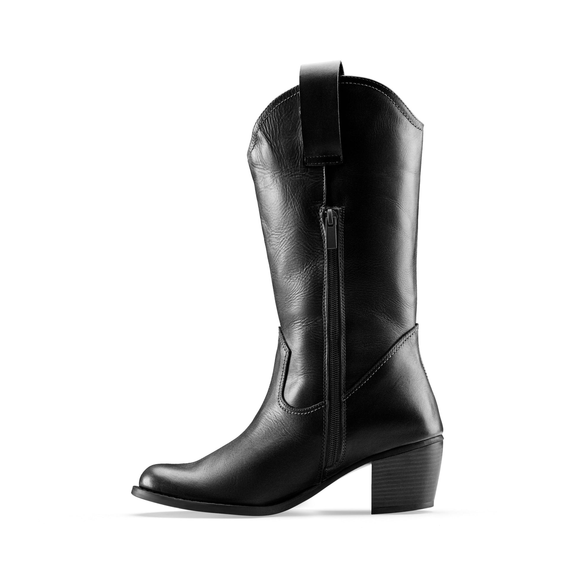 Vagabond Heel Boots - Black - Crestshoes