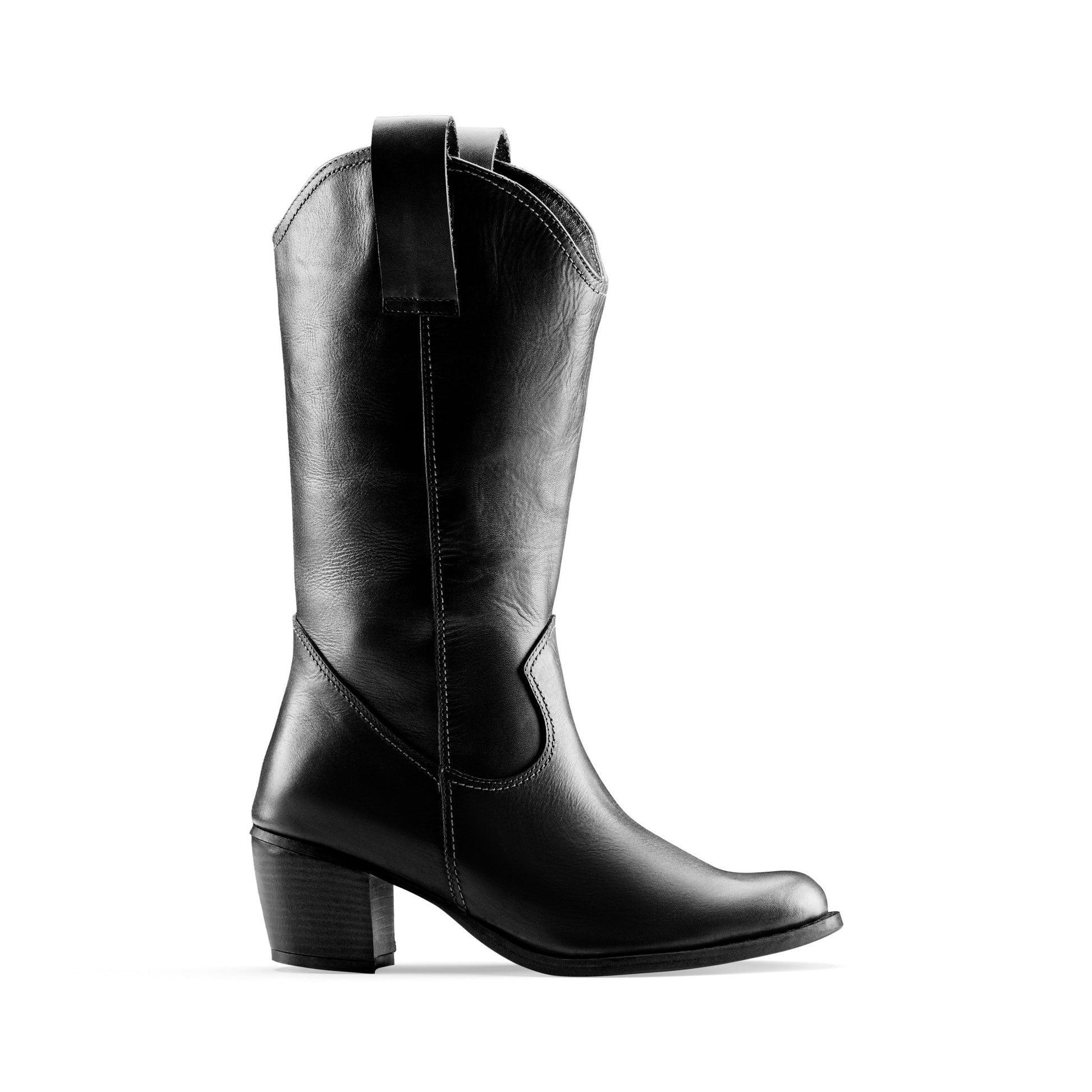 Vagabond Heel Boots - Black - Crestshoes