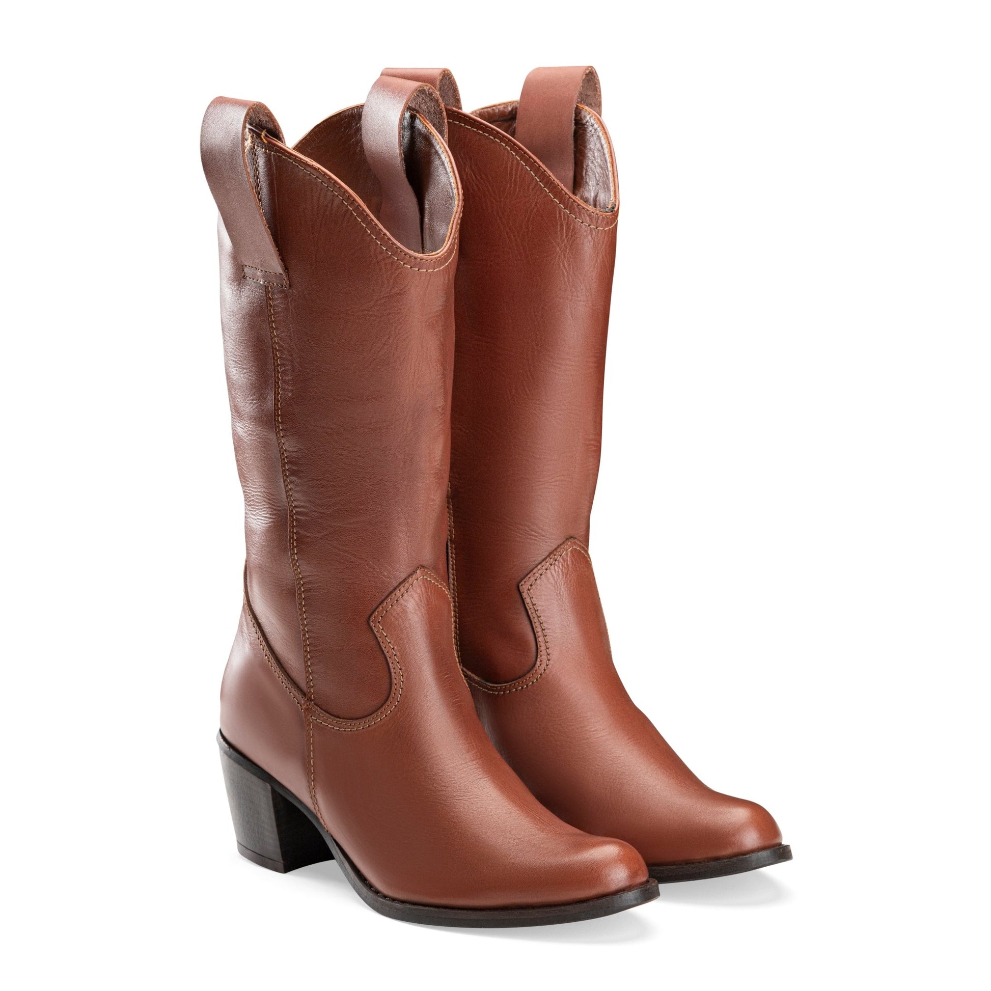 Vagabond Heel Boots - Brown - Crestshoes