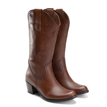 Vagabond Heel Boots - Brown - Crestshoes