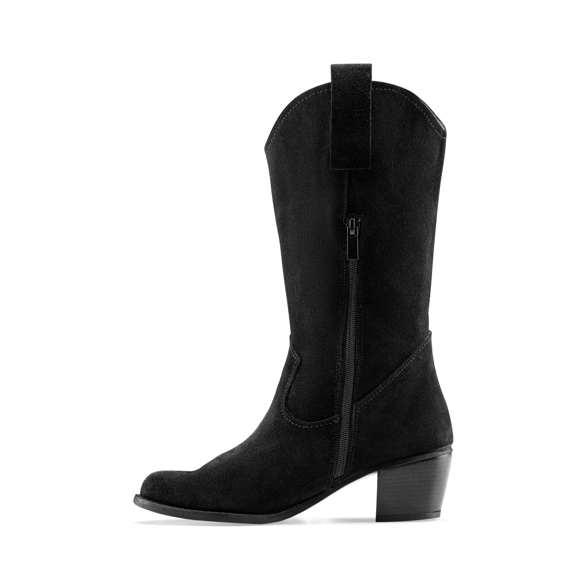 Vagabond Heel Boots - suede Black - Crestshoes