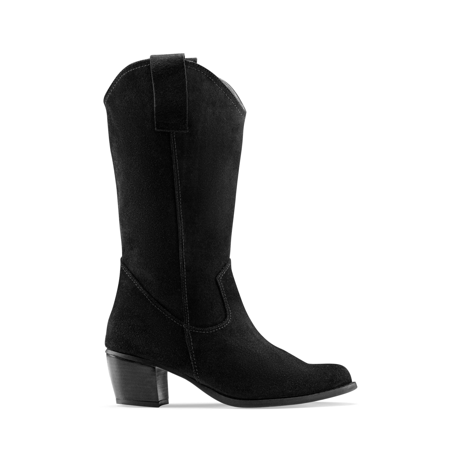 Vagabond Heel Boots - suede Black - Crestshoes