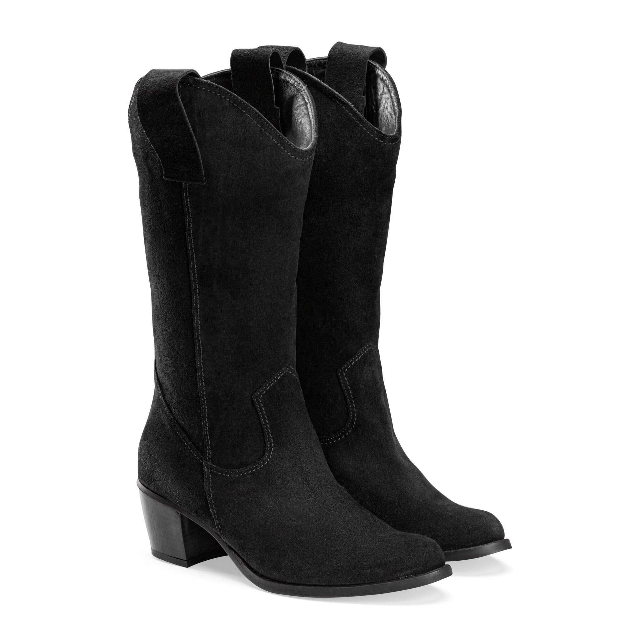 Vagabond Heel Boots - suede Black - Crestshoes