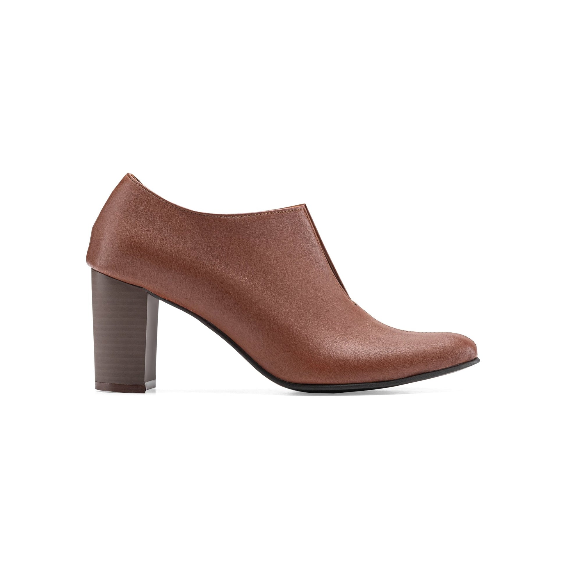 Vegabond | Plain Leather Split Women Heels - Havan - Crestshoes