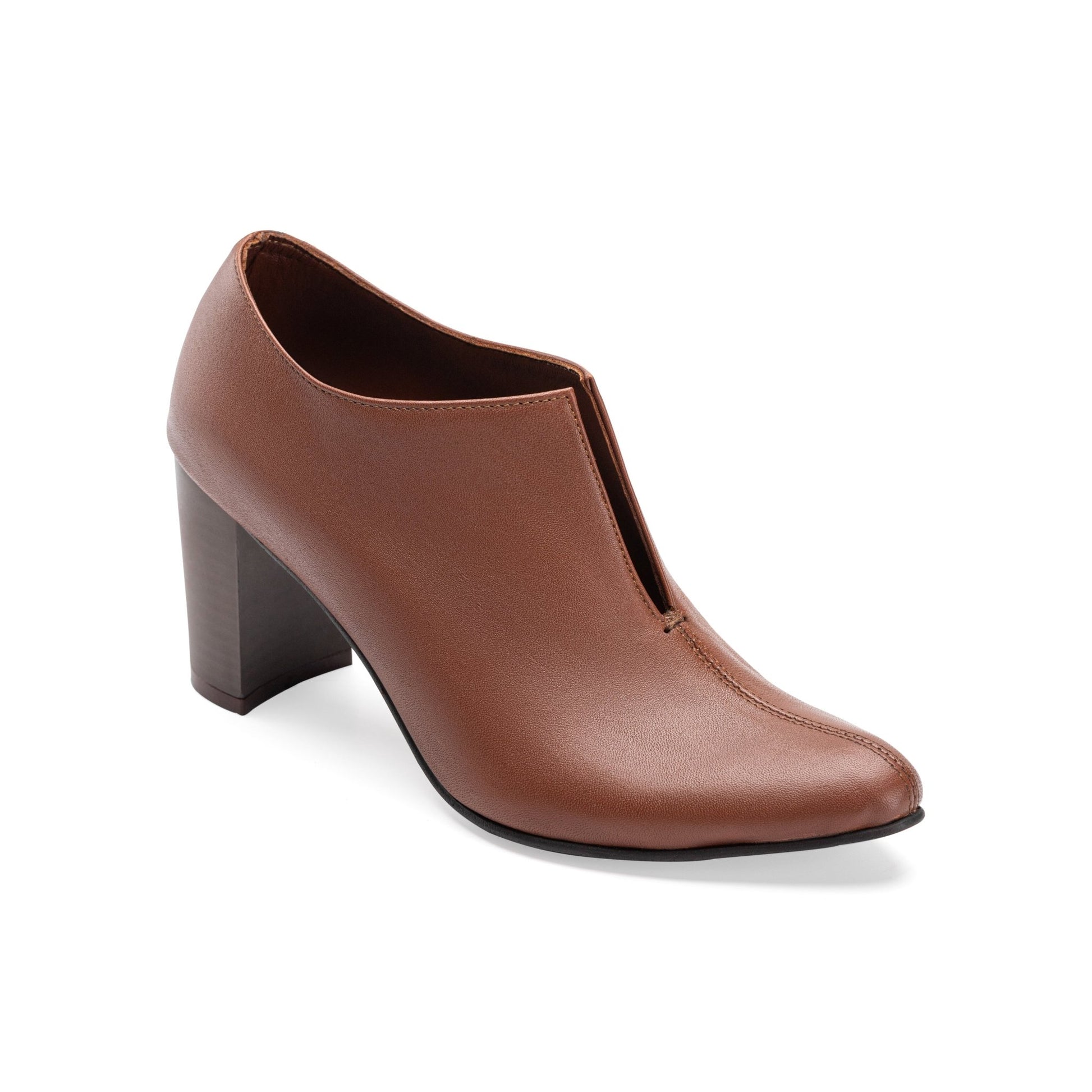 Vegabond | Plain Leather Split Women Heels - Havan - Crestshoes