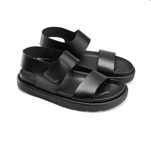 VibeMode Leather Sandals - Black