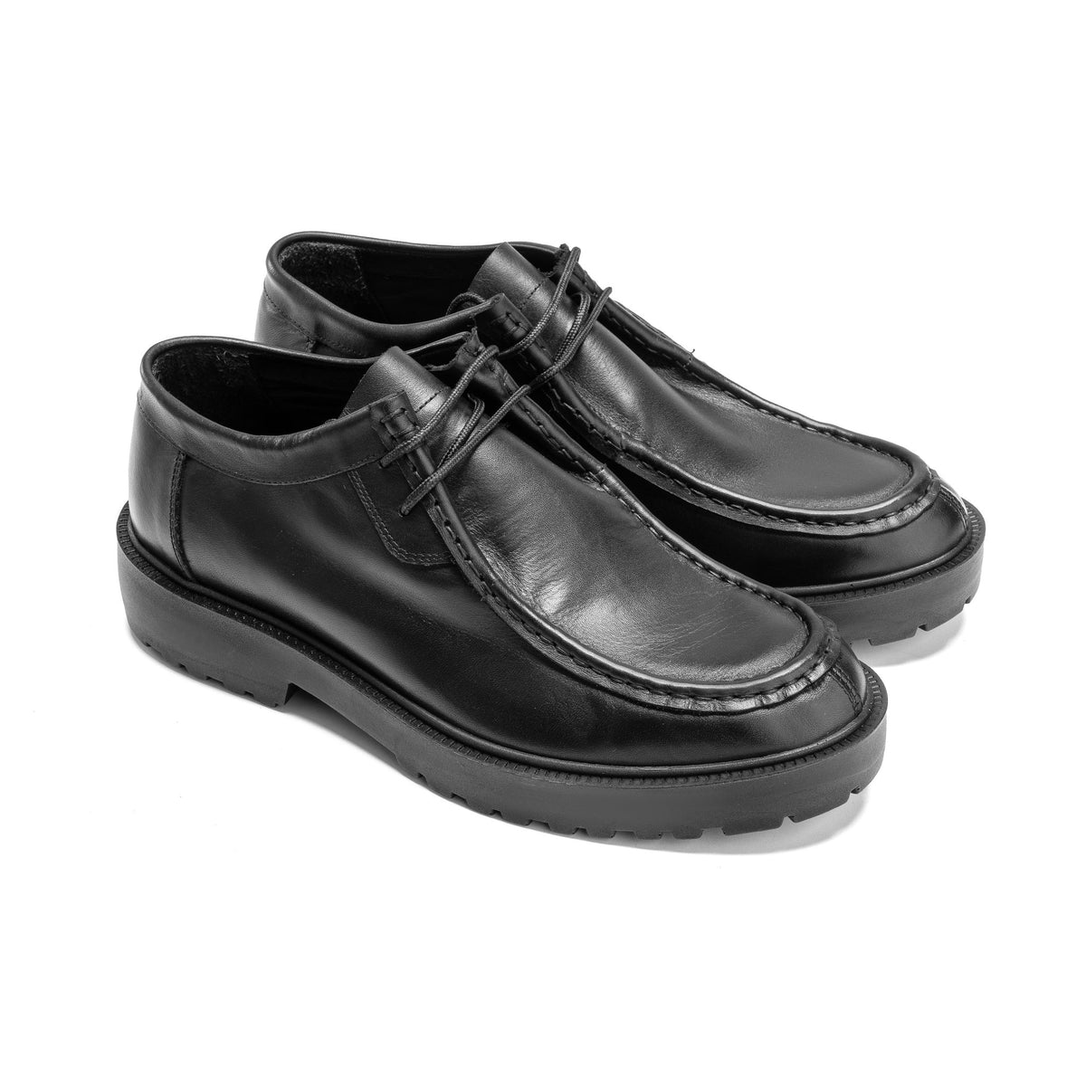 Windsor | Cap Toe Derbys - Black - Crestshoes