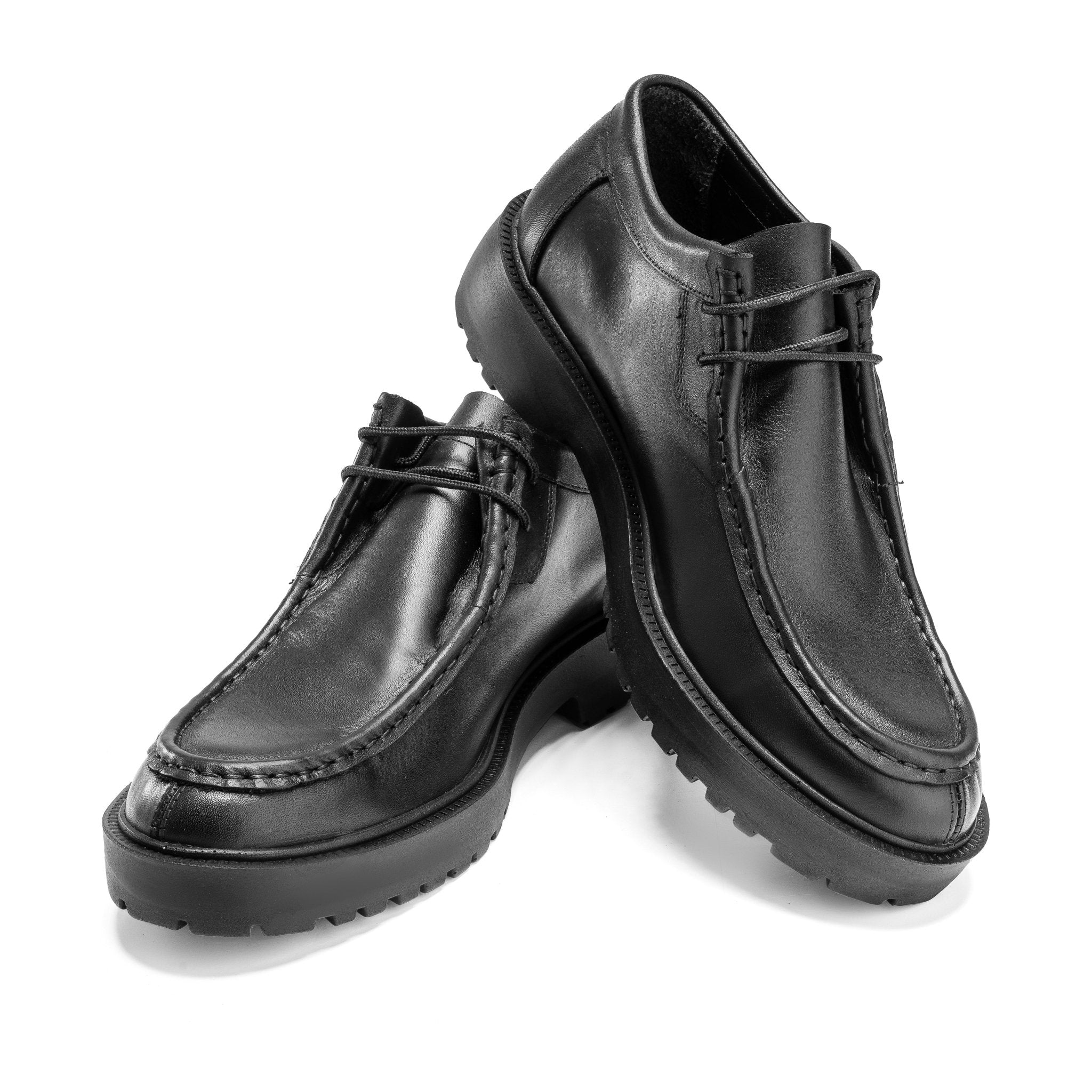 Windsor | Cap Toe Derbys - Black - Crestshoes