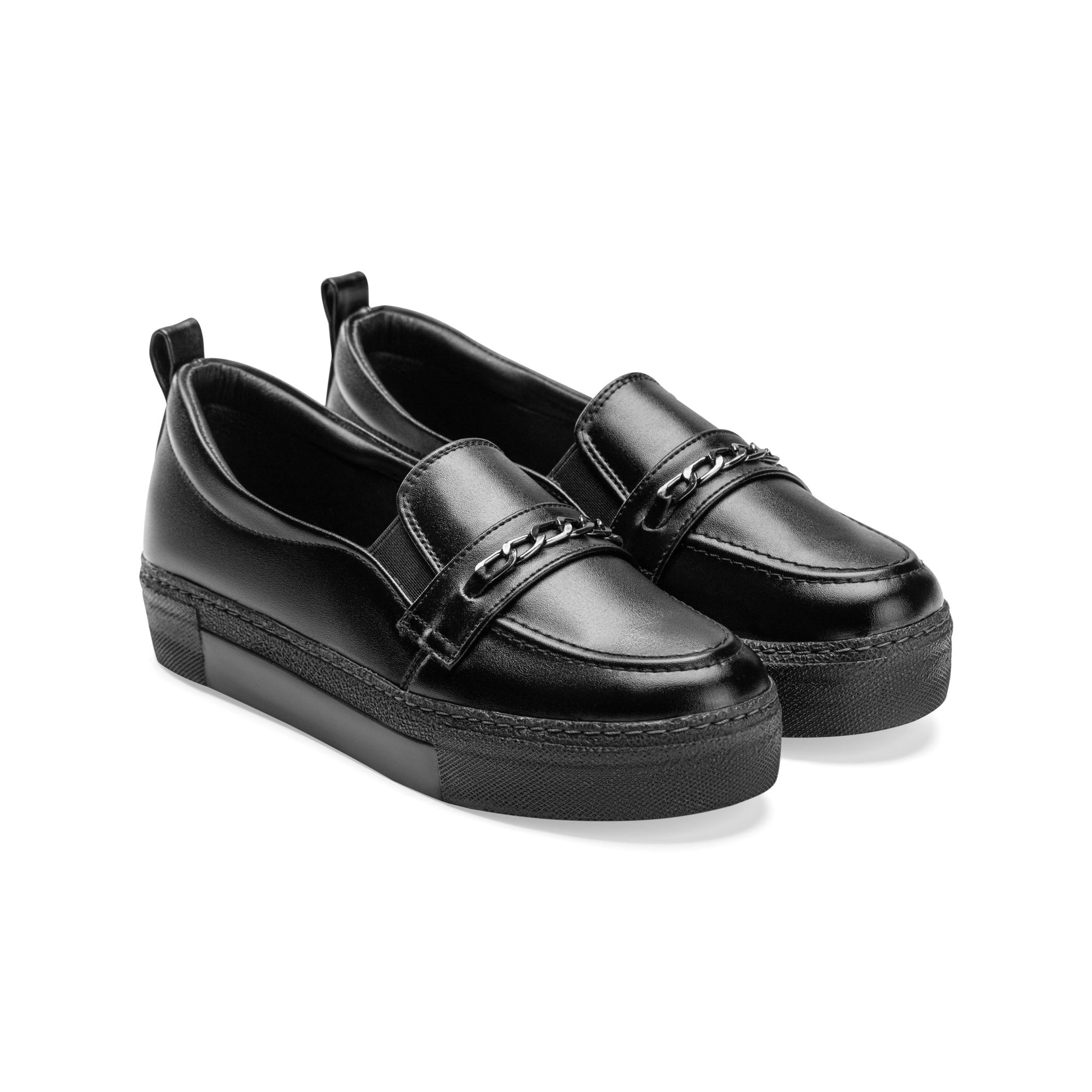 women Loafer Flat Black - Crestshoes