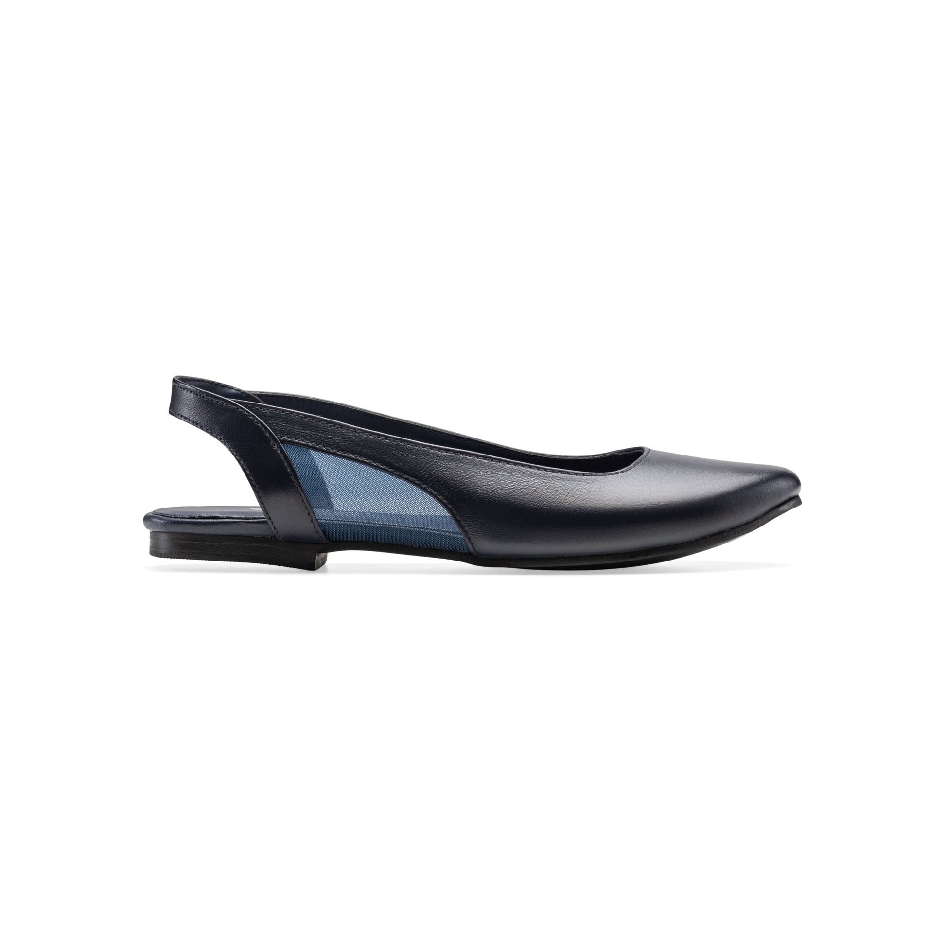 Women Open Back Ballet Shoes - D.Blue - Crestshoes