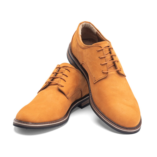 CREST™ Light Havan Genuine Nuckbuck Leather Plain Toe Derbys