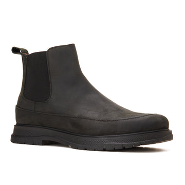 CREST™ Black Genuine Leather Chelsea Half Boot