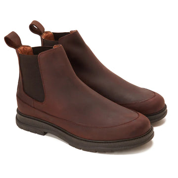 CREST™ Brown Genuine Leather Chelsea Half Boot