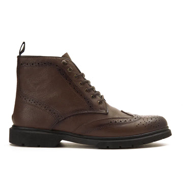 CREST™CREST™ half boot lace up genuine leather-Brown