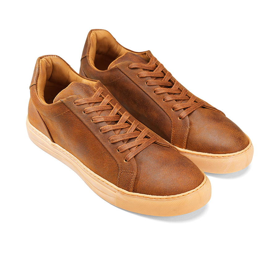 CREST™ Genuine Leather Sneaker -Brown